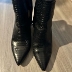 Aldo Black Textured Ankle Boots